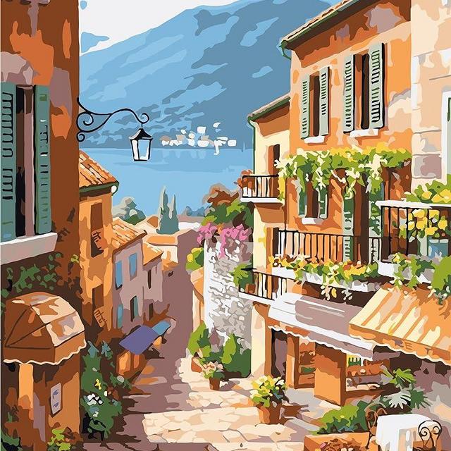 QUITEDEW Paint by Number for Adults Beginner,Scenery Paint by Numbers,Garden Paint by Numbers Kits Suitable for Home Wall Decoration 16x20 Inch