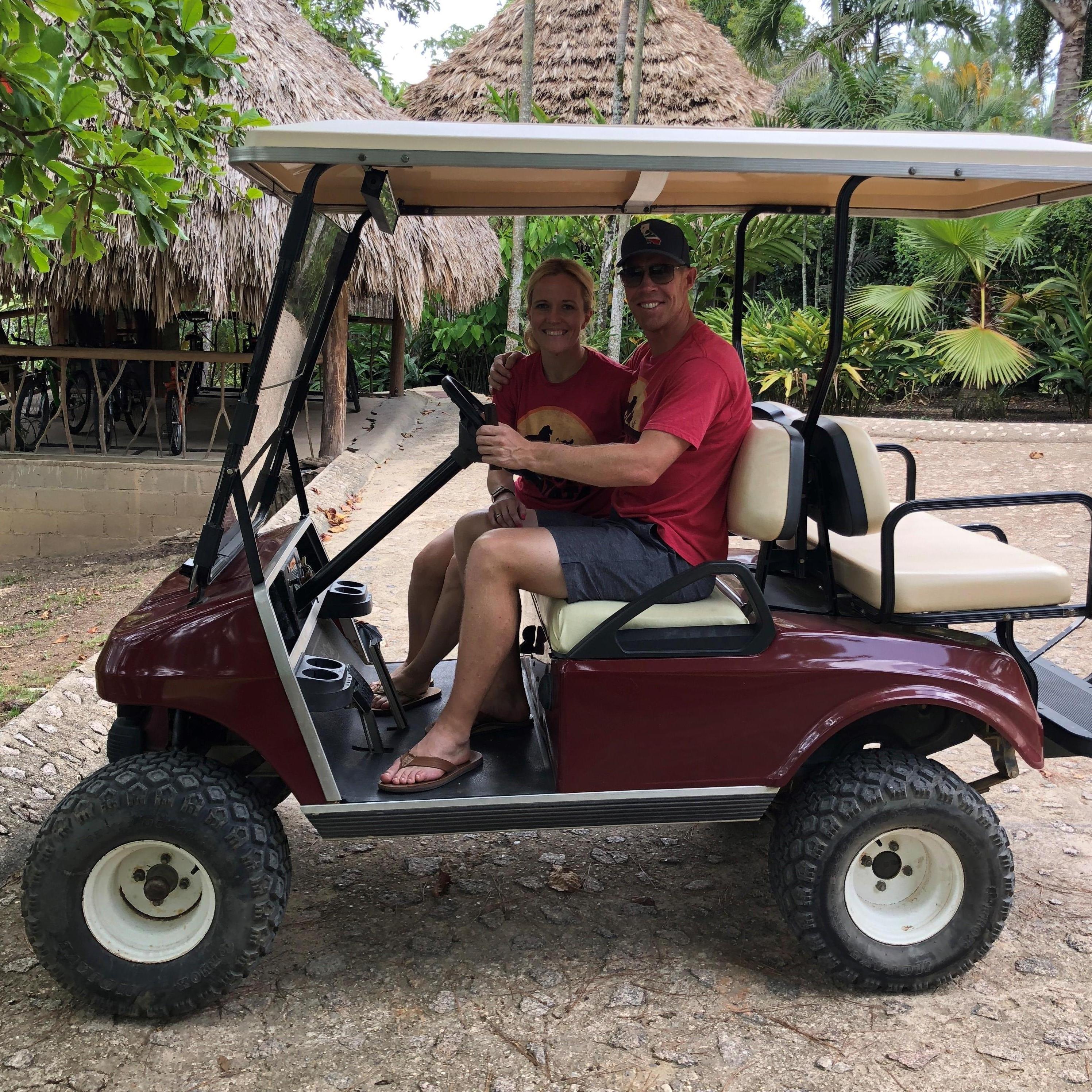 Driving to our private Belizian cottage!