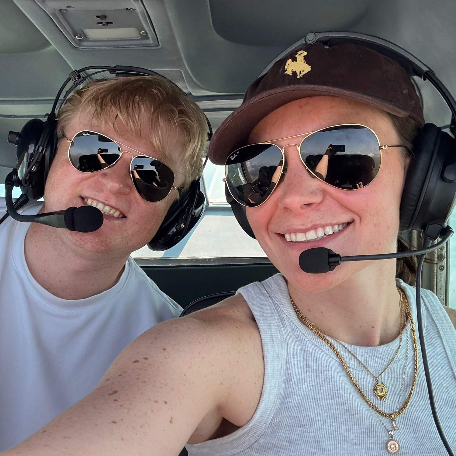 July 2025: Dallas' first time flying with Anna- trip to Llano, TX for Cooper's BBQ. Anna is a commercial pilot and loves to take Dallas flying. Sometimes she even lets him fly!