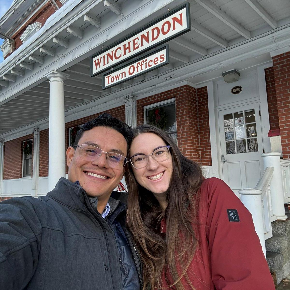 Filling out our marriage certificate paperwork at the Winchendon Town Hall