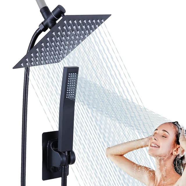 Peisaluo High Pressure Rain Shower Head With Handheld Combo, Dual Shower Head With Holder Wall Mount, Upgrade Your Bathroom With a Stylish Shower Head With Hose For Enjoyable Bathing Experience