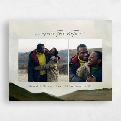 Summer, Beige Wedding Save the Date - Montagne Multiphoto