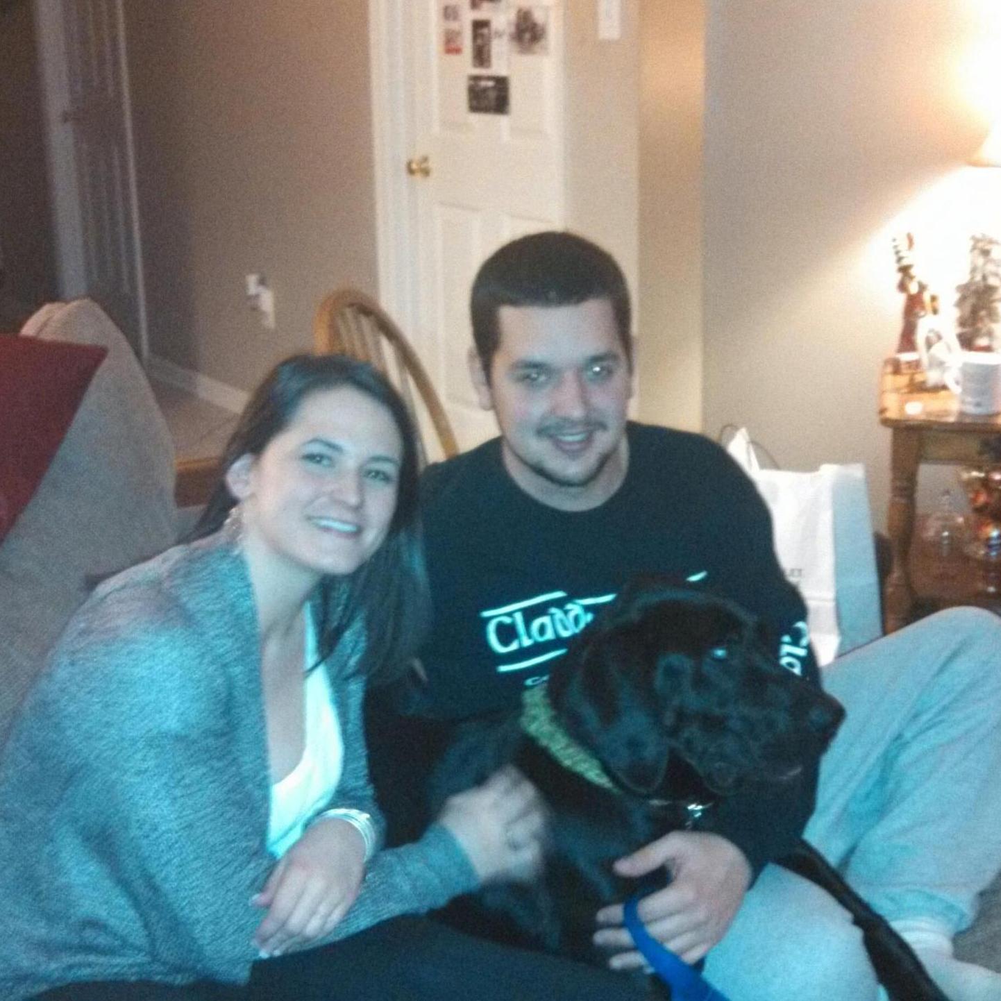 Christmas a few years ago with our biggest fur baby, Storm.