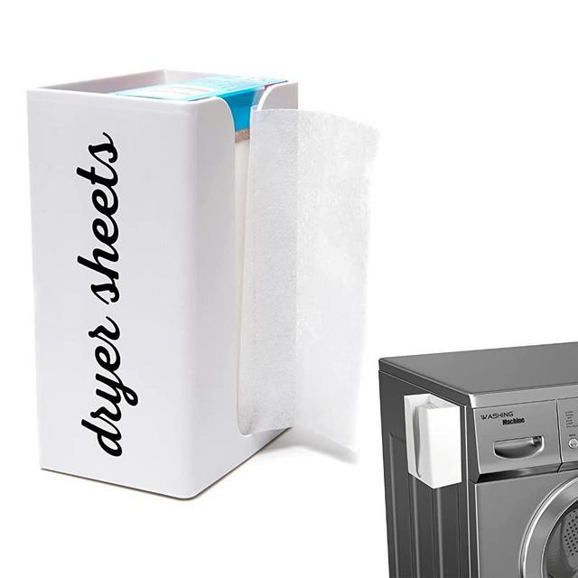 Dryer Sheets Dispenser Magnetic, Dryer Sheet Dispenser and Storage for Laundry Room Softener Sheets, Keep Laundry Sheets Handy & Neat, Attaches to Dryer, Washer, or a Cabinet