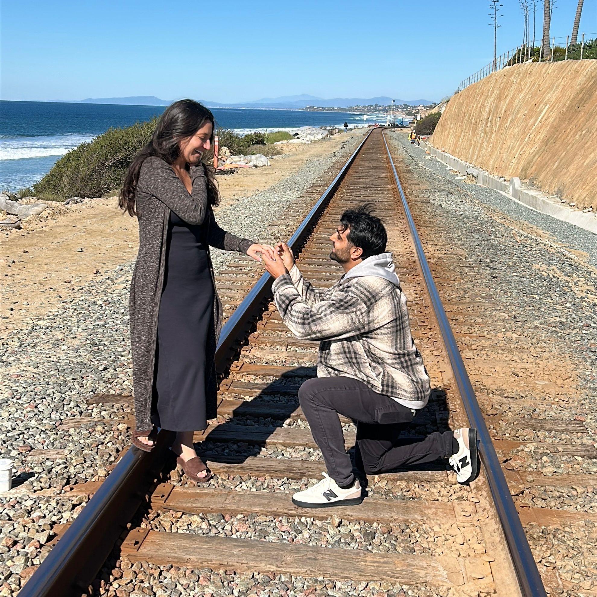 Full circle moment - Del Mar cliffs - from our first date to our proposal