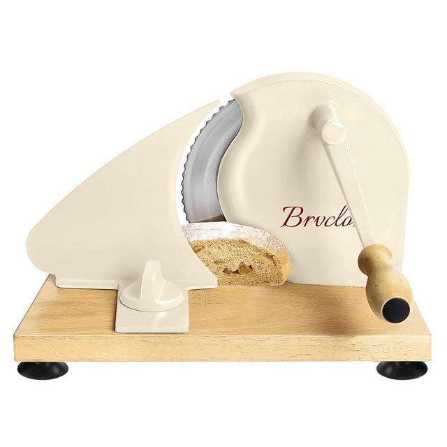 Manual Bread Slicer for Homemade Sourdough Bread, Adjustable Thickness, Evenly Slicing, Hand Crank Bread Slicer with Scale Line and Suction Cup, Sharp Blade, Suitable for Sourdough, Crusty Bread, Etc