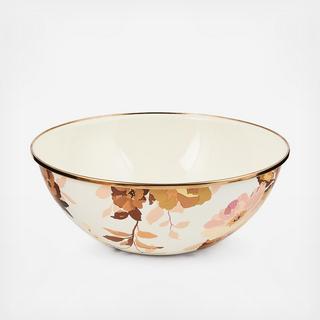 Wild Rose White Stainless Steel Medium Everyday Bowl