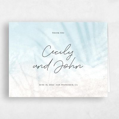 Off-White Wedding Thank You - Seabay Palm