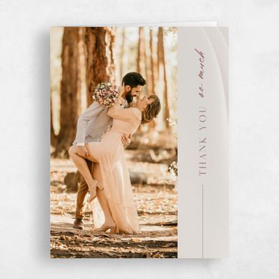 Linen, Beige Wedding Thank You - Asher Photo