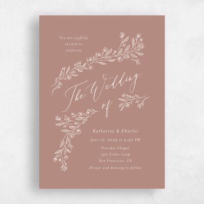 Brown Wedding Invitation - Miette Portrait