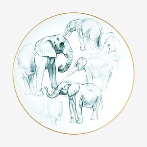 Hermes Carnets d'Equateur deep round platter, large model