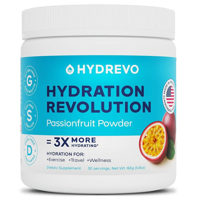 HYDREVO Electrolyte Powder Drink Mix | Sugar Free, Passionfruit, 30 Servings | High Potassium, Magnesium | Keto Friendly, Non-GMO | Hydration Powder