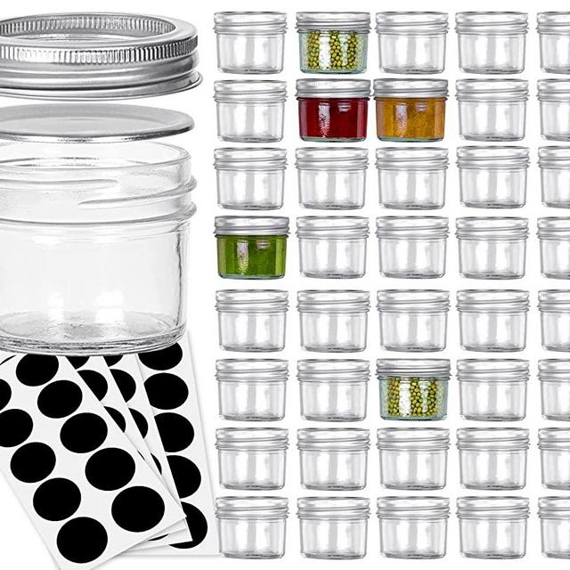  Spice Jars, SPANLA 12 Pack 4oz Small Glass Jars with