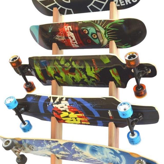 SKATEBOARD/LONGBOARD RACK - SLOTTED WALL MOUNT