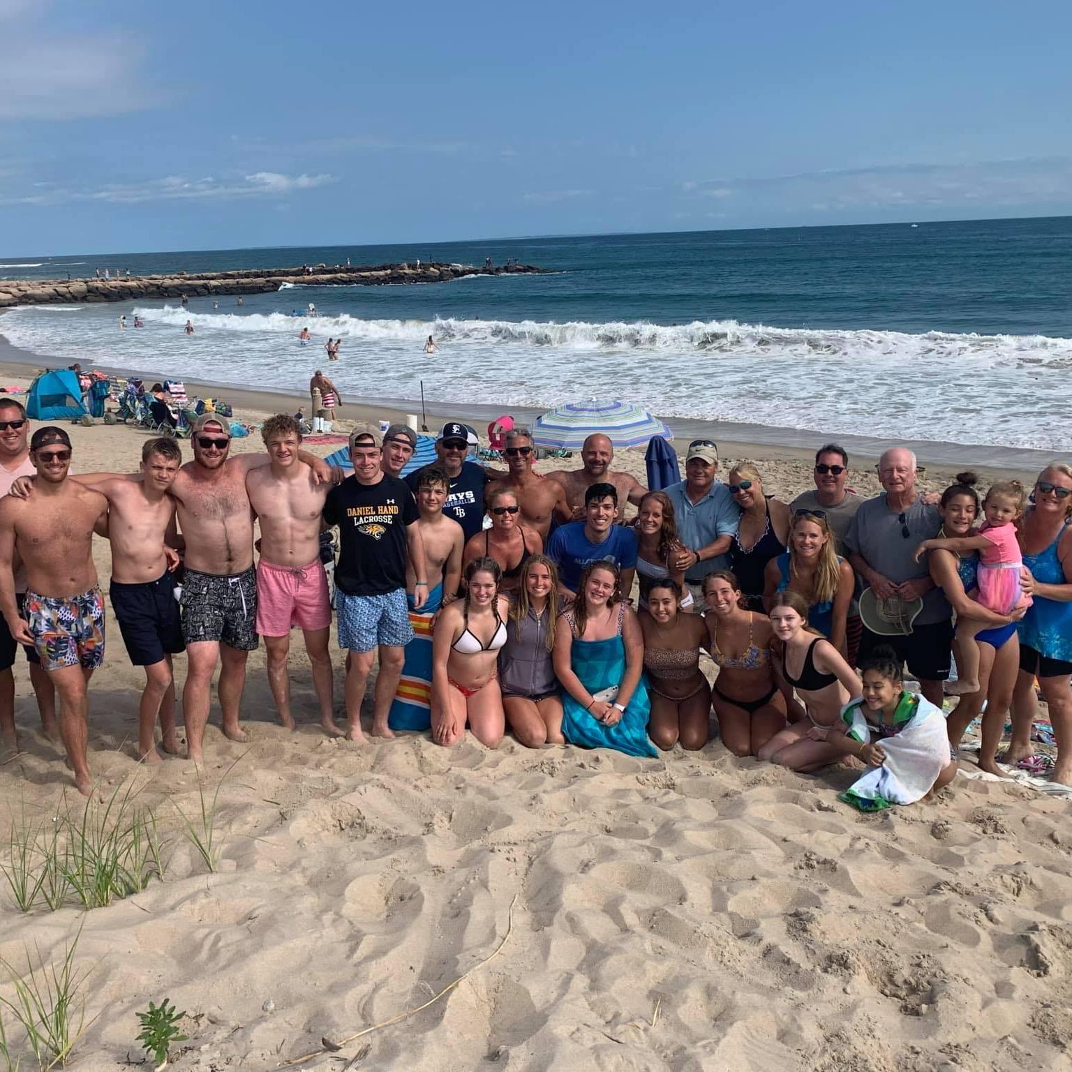 Celebrating with Lily's family after the big proposal.