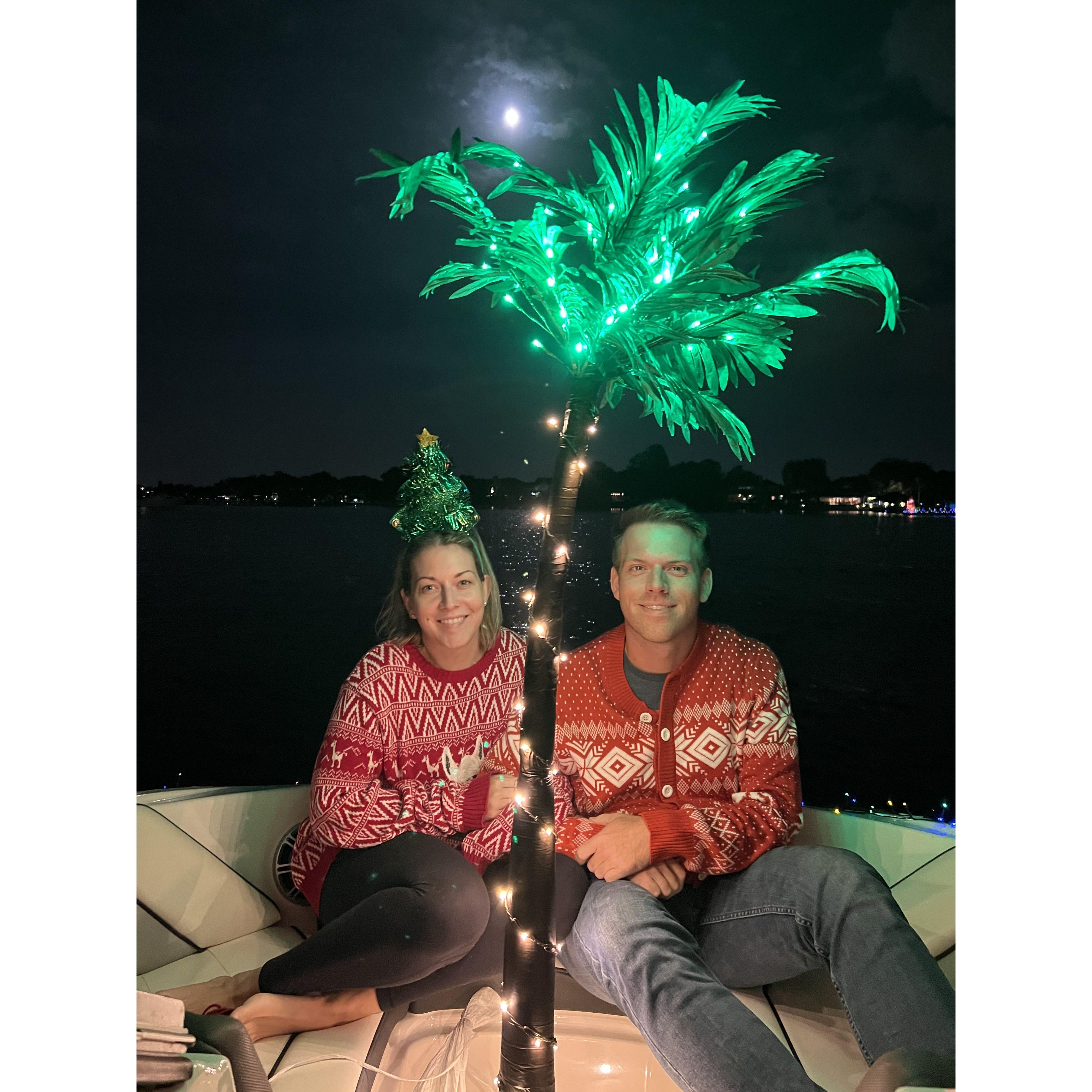 Christmas is our favorite holiday and boating is one of our favorite hobbies.