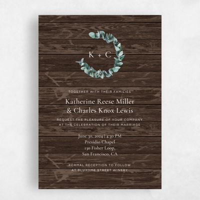 Dark Wood, Brown Wedding Invitation - Galata Profile