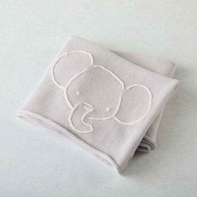 Comfy Critter Grey Elephant Stroller Blanket