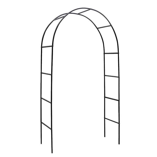 Metal Pergola Arbor, Outdoor Flower Garden Arch Trellis, Durable Steel Garden Arbor for Climbing Plants, Wedding Decoration, 7'8" H x 4'5" W, Dark Green