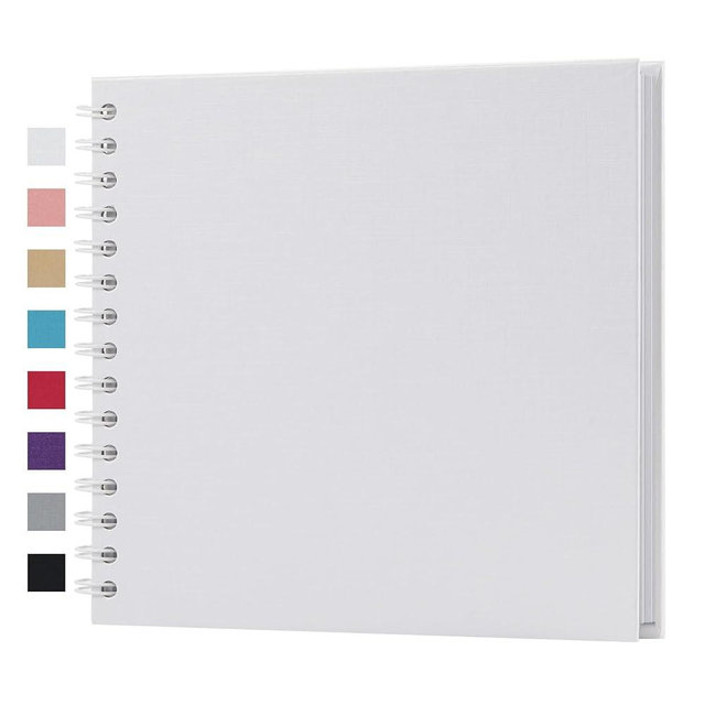 potricher 8 x 8 Inch DIY Scrapbook Album 40 Pages Hardcover Kraft Paper Scrap Book Photo Albums Memory Book for Wedding and Anniversary Family (White, 8 Inch)