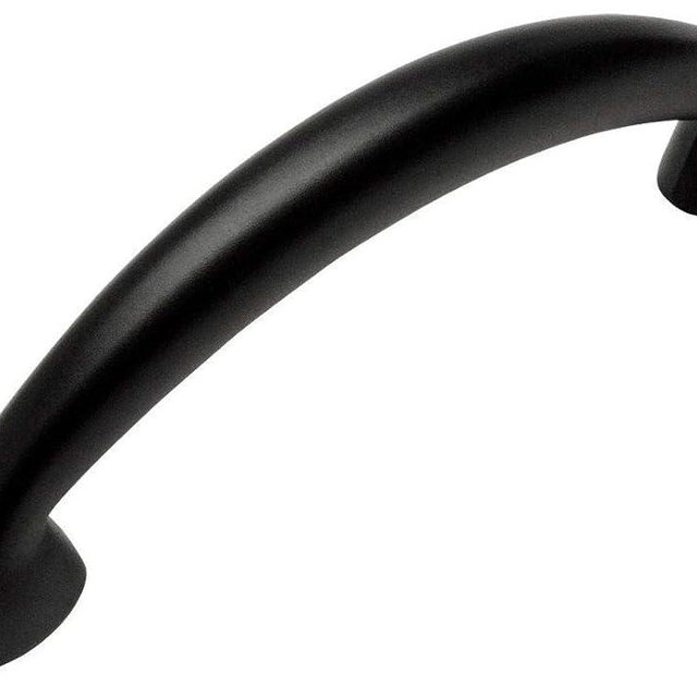 Cosmas 10 Pack 323-64FB Flat Black Modern Cabinet Hardware Arch Handle Pull - 2-1/2" Inch (64mm) Hole Centers