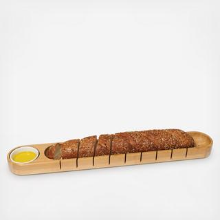 Bamboo Bread Board with Ceramic Dip Bowl