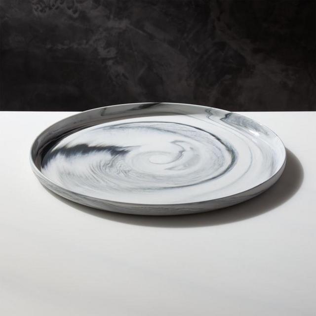 Swirl Black and White Serving Platter