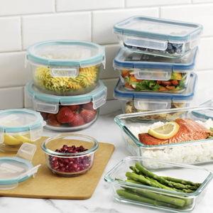 Anchor Hocking 10-Piece Glass Bake and Store Food Storage Set with Navy Blue Lids