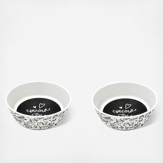 Black & White Meow Small Bowl, Set of 2