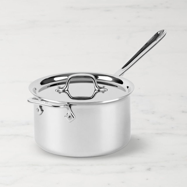 All-Clad D3® Tri-Ply Stainless-Steel Saucepan, 4-Qt.