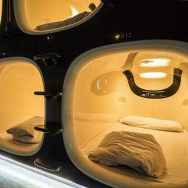 Make sure we don't have to stay in a capsule hotel in Tokyo