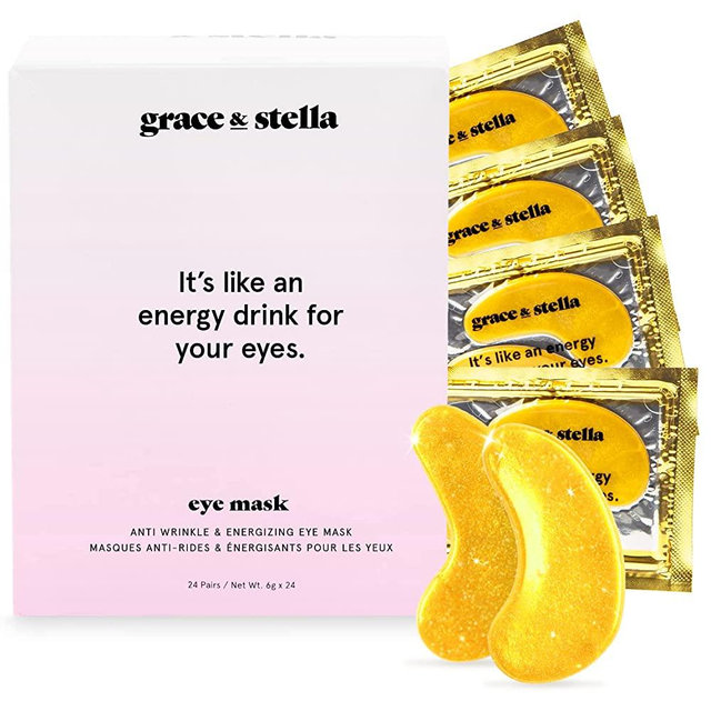 Under Eye Mask - (24 Pairs, Gold) Reduce Dark Circles, Puffy Eyes, Undereye Bags, Wrinkles - Gel Under Eye Patches, Vegan Cruelty-Free Self Care by grace and stella