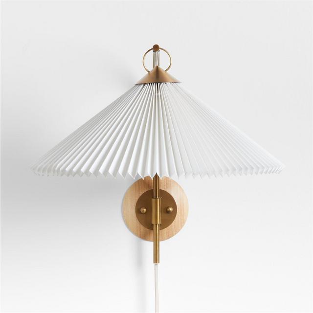 Flores Plug-In Wall Sconce with Pleated Shade