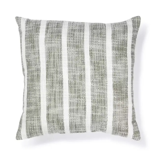 Bee & Willow™ Fall Woven Duplex Stripe Square Outdoor Throw Pillow in Winter Moss