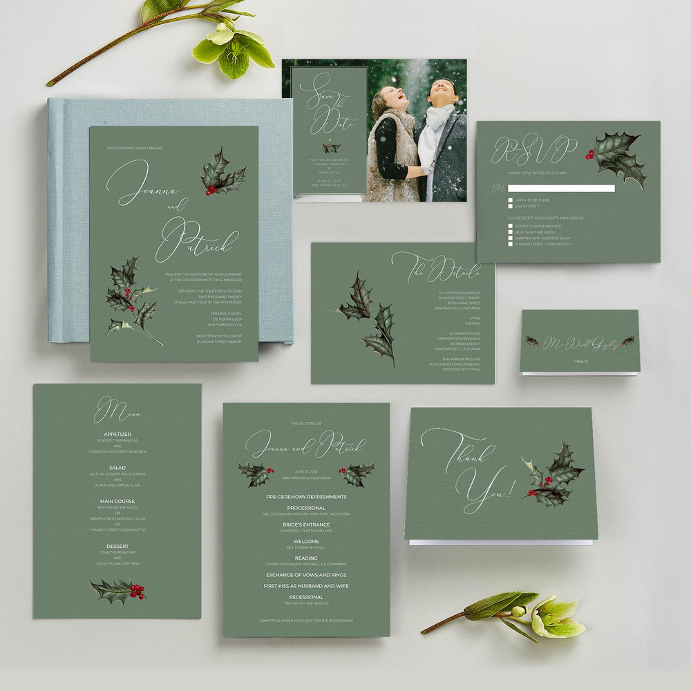 Belvoir | Green | Zola Wedding Enclosure Cards