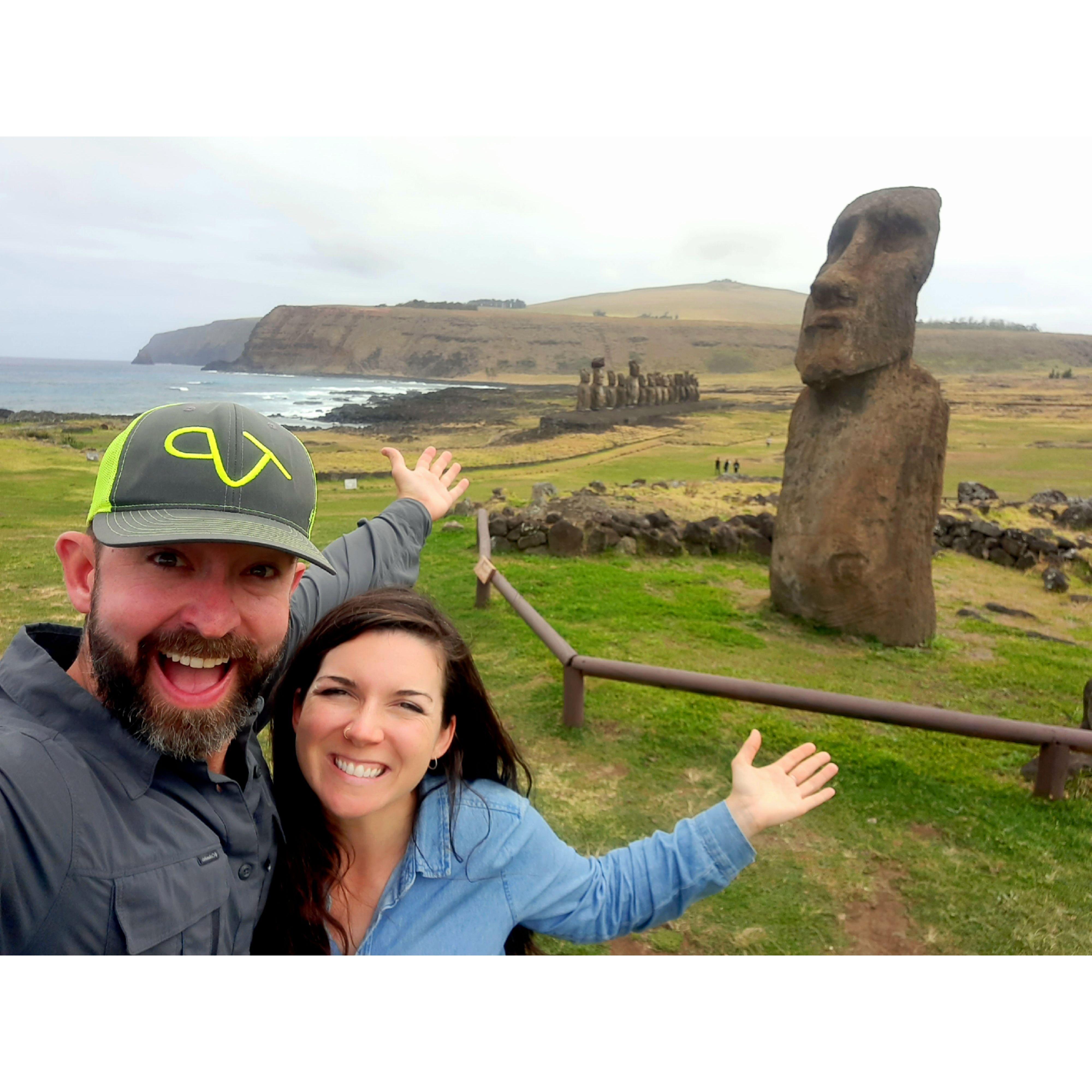 Walking among the nearly 1,000 ancient moai statues on Rapa Nui (Easter Island), Chile (Sept. 2023)