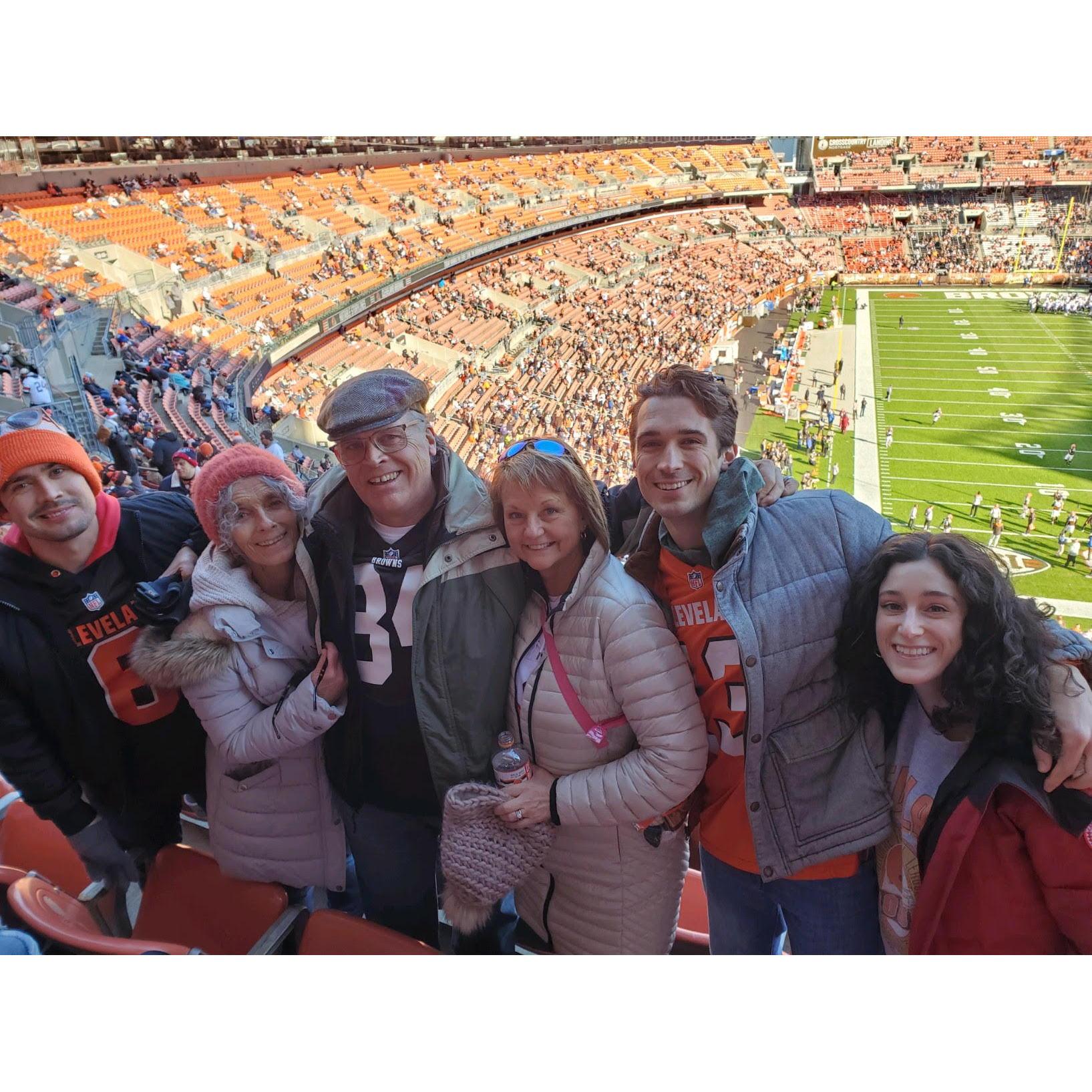 Cameron family cheering on the Cleveland Brownies-2022