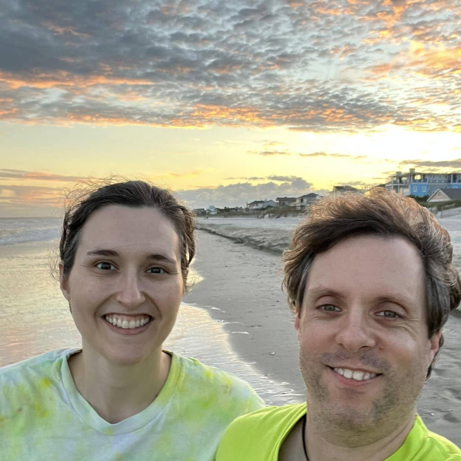 Going for one of our long walks on the beach