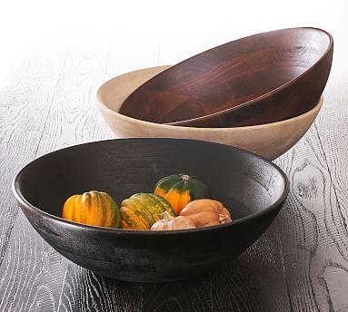 Chateau Handcrafted Acacia Wood Salad Bowl - Black