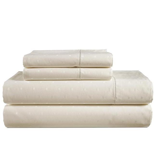 LANE LINEN 100% Egyptian Cotton Bed Sheets - 1000 Thread Count 4PC Queen Sheets Set, Long Staple Cotton Bedding Sheets, Sateen Weave, Luxury Hotel Sheets, Deep Pocket, Swiss Dot - Ivory
