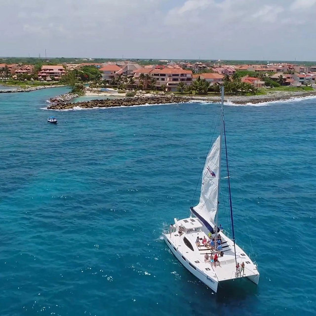 Catamaran with snorkeling and open bar on honeymoon