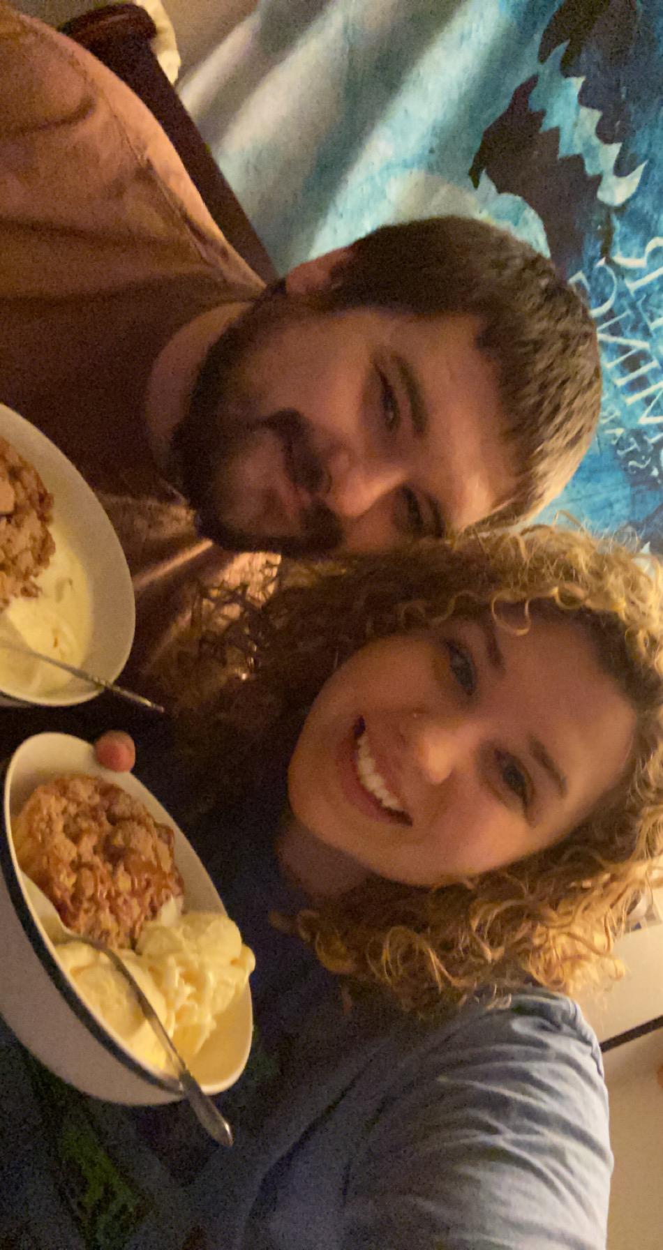 This is us celebrating the night our application was accepted and we got apartment!