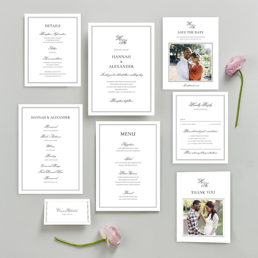 Wyncote Portrait | White | Zola Wedding Invitations
