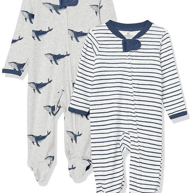 HonestBaby 2-Pack Footed Pajama Sleep & Play Organic Cotton for Infant Baby Boys