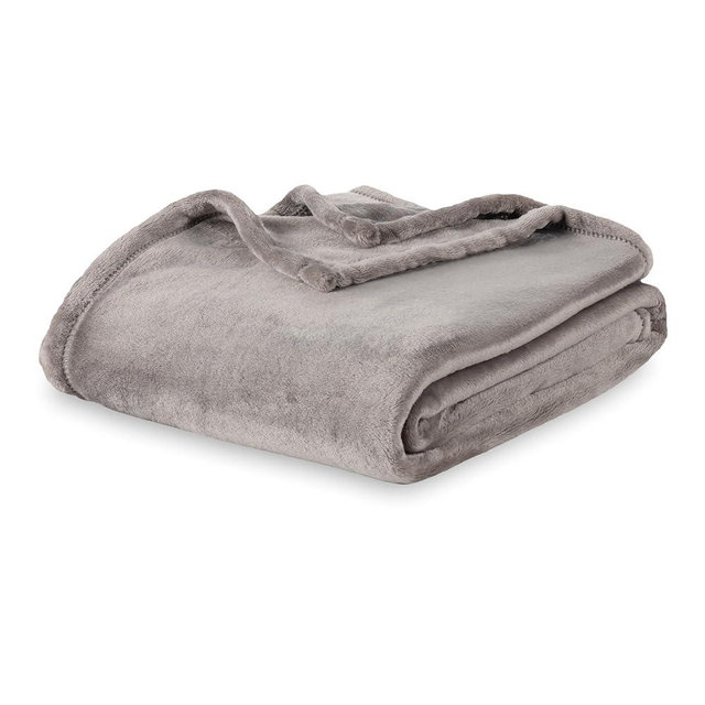 Berkshire Blanket Classic VelvetLoft® Solid Throw Blanket,Lightweight Soft Fuzzy Plush Throw Blanket for Bed and Couch,Charcoal Gray,50x60 Inches