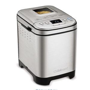 Cuisinart Bread Maker Machine, Stainless Steel Automatic Bread Machine with 12 Menu Options, 3 Loaf Sizes up to 2 Lb., 3 Crust Colors, Removable Nonstick Baking Pan & Kneading Paddle, CBK-110NAS