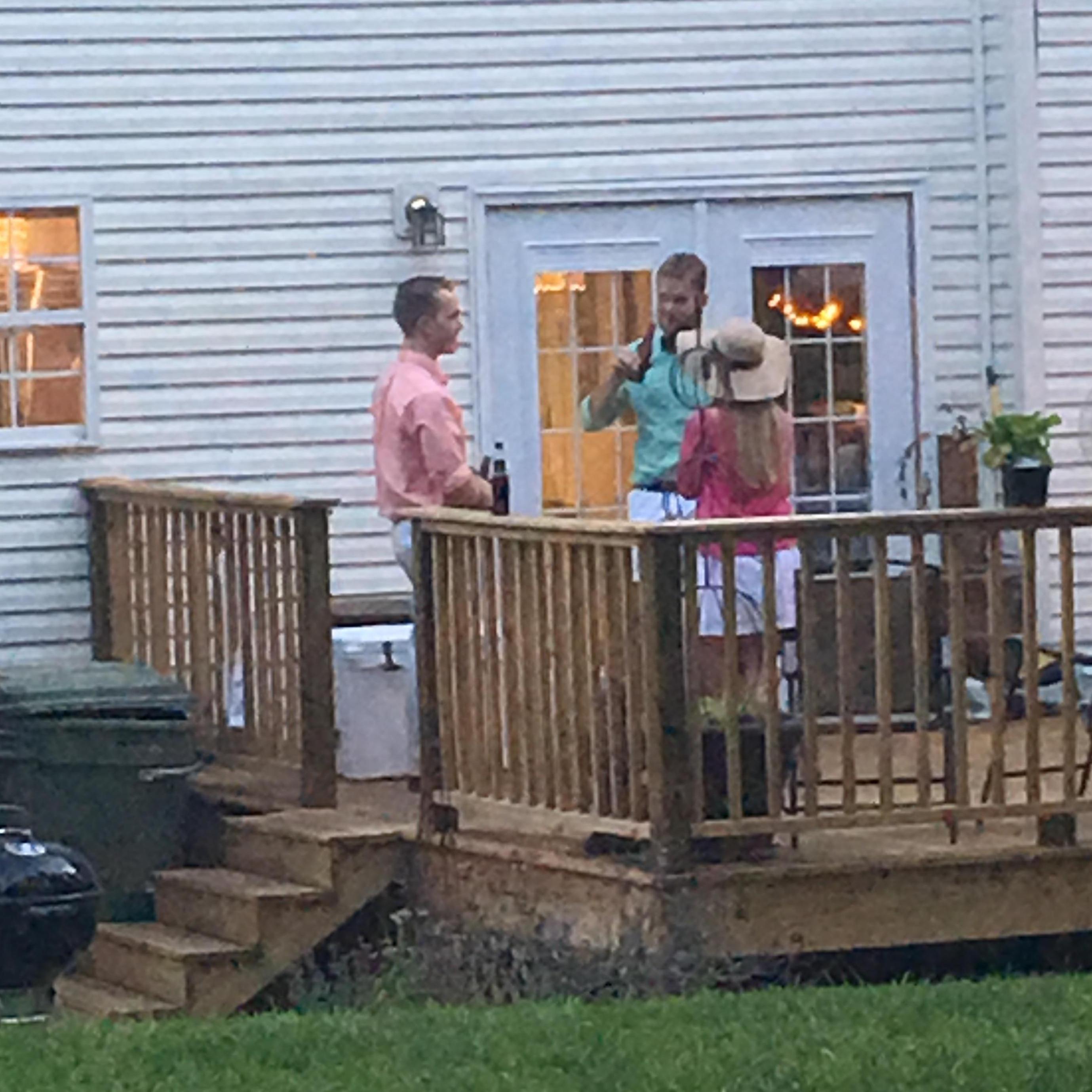 The exact moment we met. Photo creds go to Momma Howland who wanted to document I was socializing with a male.