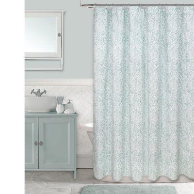 Colordrift Botanical 72-Inch Square Shower Curtain in Aqua