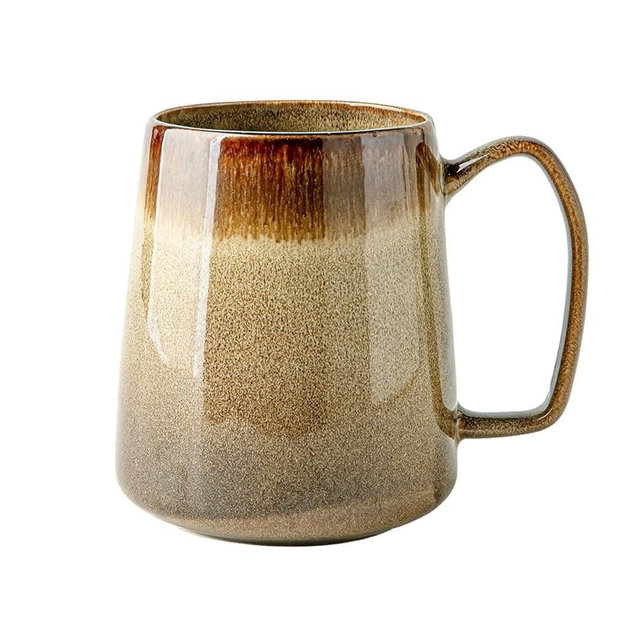 XINRRY Large 24 oz Ceramic Coffee Mug with Handle, Vintage Coffee Cup, Extra Big Tea Cup for Office and Home, Dishwasher and Microwave Safe, Brown