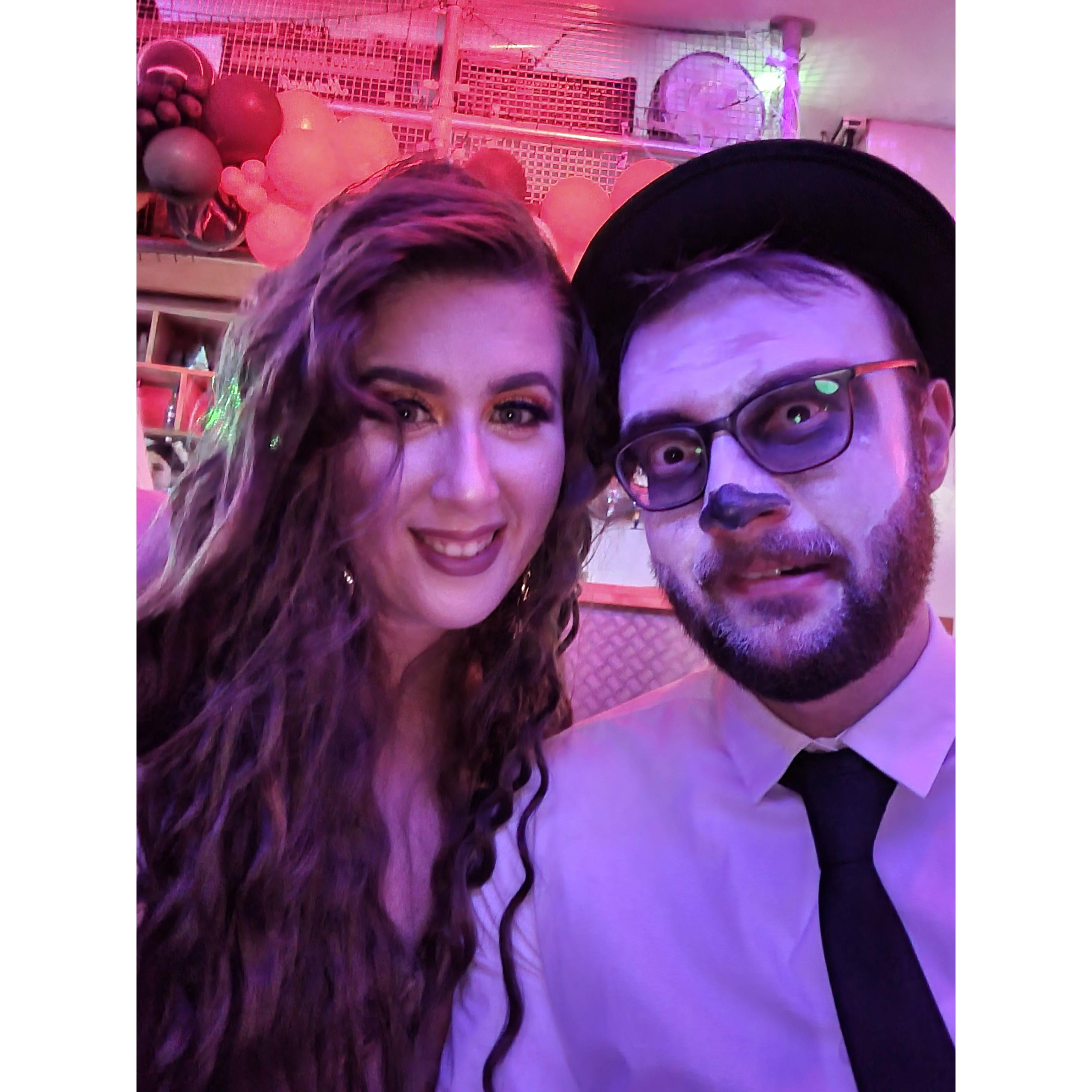 Us dressing up for Halloween.